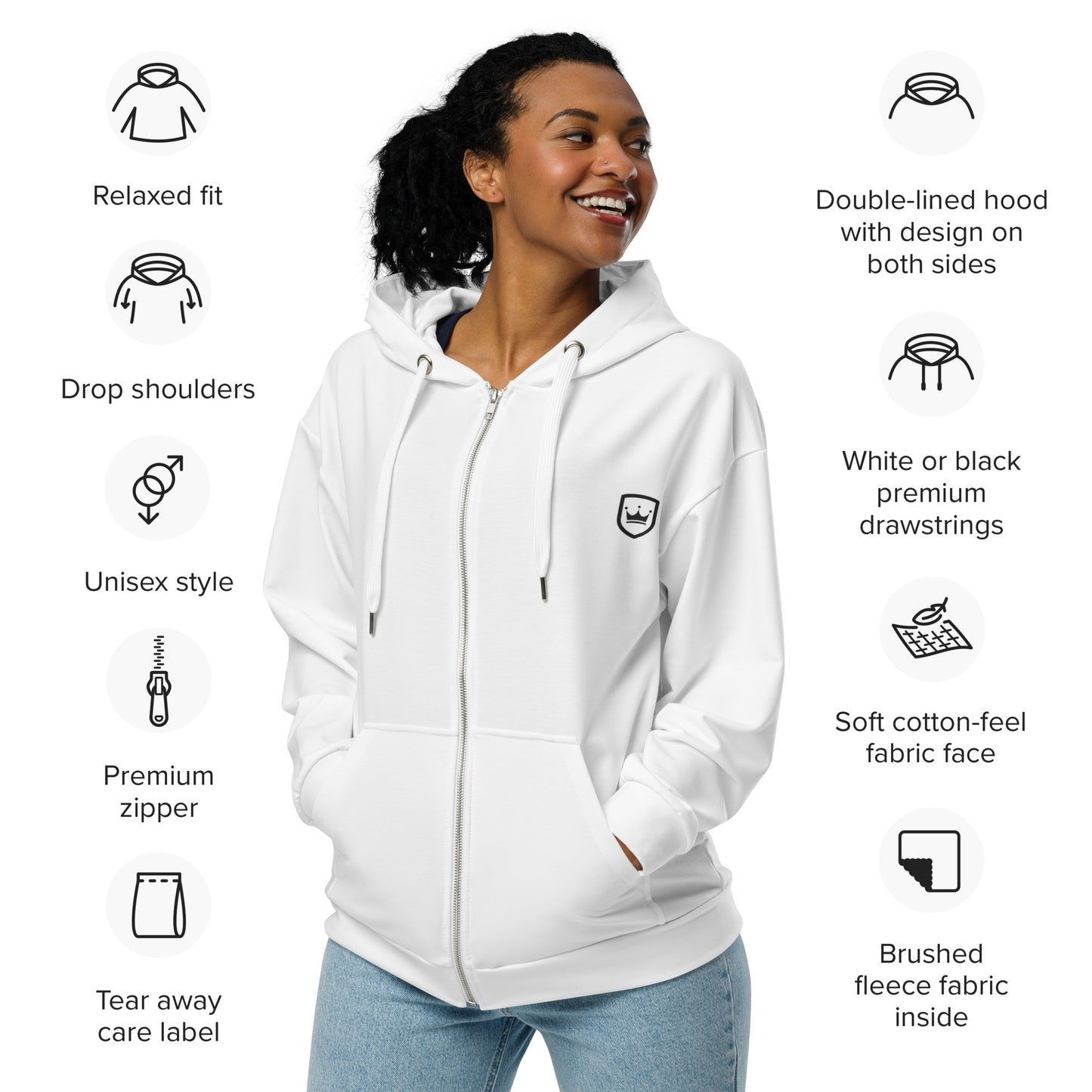 NHF Crown - Unisex zip hoodie