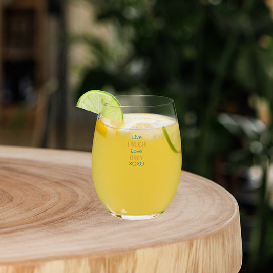 Live Laugh Love - Stemless wine glass